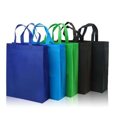 Custom Logo Printed Non-Woven Tote Shopping Bags Laminated Eco-Friendly Packaging for Supermarket and Grocery Use