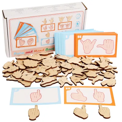 Montessori Gesture Puzzle Matching Toy Kindergarten Teaching Tool for Parent Child Interaction Fun Desktop Puzzle Child Puzzles