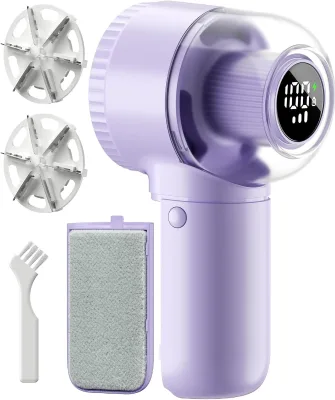 2 in 1 Rechargeable Lint Remover Machine 6-Leaf Blades 3 Speeds Lint Removal for Clothes with Brush
