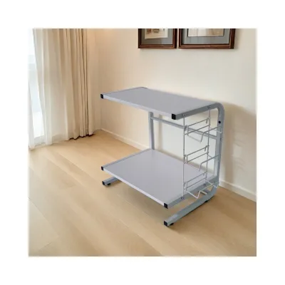 Simple Style Double Square Layers UI Oven Rack Desktop Kitchen Desktop Multifunctional Rack for Storage
