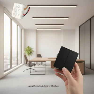 OEM ODM EU/UK Compatible Retro Style 2-Gang Self-Powered Waterproof Wireless Wall Switch with Dimmer and Switch