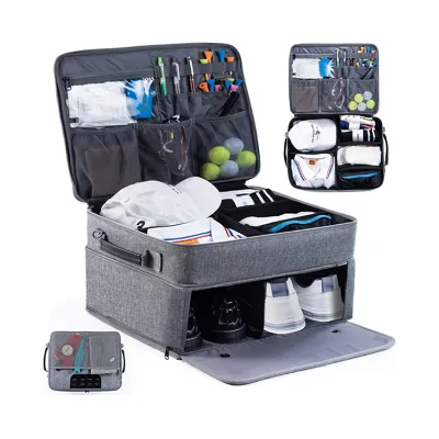 Large Space 2 Layer Golf Trunk Organizer With Adjustable Dividers for Golf Accessories