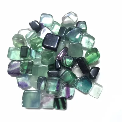 Wholesale Polished Healing Natural Crystal Fluorite Square Stone Colorful Rough Stone for Decorative Purposes