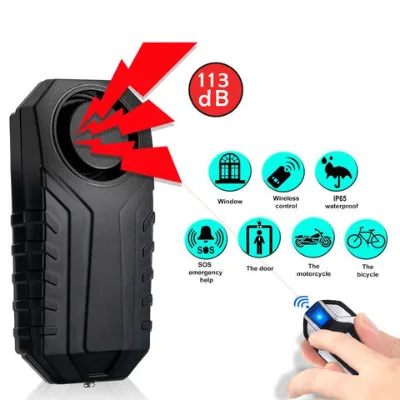 IP65 Waterproof 113dB Burglar Vibration Anti Theft Alarm With Remote Bike Motorcycle Accessories Motorcycle Bicycle Alarm