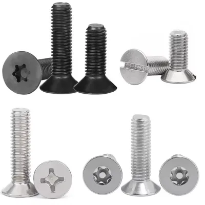 Custom M2 M2.5 M5 M6 M8 Stainless Steel Flat Torx Slotted Small Black Allen Socket Hex Bolt Machine Countersunk Head Screw Bolts