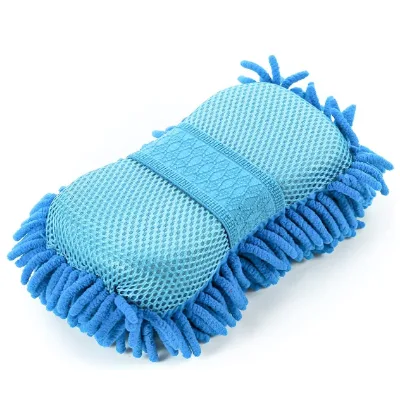 Highly Effective Blue Microfiber Dust Mitt Regular Size for Capturing Dust Dirt Debris Grime on Hard Surfaces Made Chenille