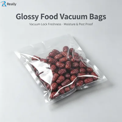 Custom Food-Grade Smooth Surface Vacuum Bags,Moisture-Proof Sealed Plastic Bags for Dried Goods,Dried Fruits and Nuts Storage