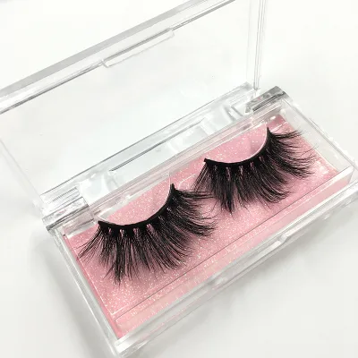 Hot Sale Eye Lash Box with Natural 3D 5D Mink Lashes Custom Logo Eyelashes Packaging Acrylic Lash Box