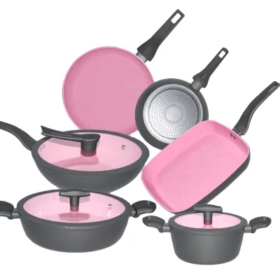 9 Pcs Factory High Quality Forged Aluminum Silicone Kitchenware Set for Cooking