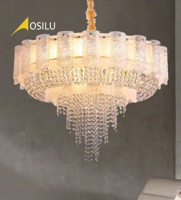 2025 Source Factory Wholesale Light Luxury Designer Style Living Room Bedroom Round Custom Glass K9 Crystal Pendant Light