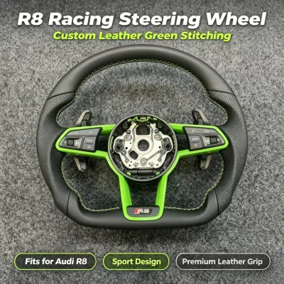 Custom Stitching Steering Wheel  for audi R8 Steering Wheel Perforated Leather Steering Wheel Teering Wheel with Shift Paddles