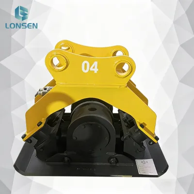 Lonsen LS04 High Frequency Hydraulic Plate Rammer Compactor Attachment for Bridge Abutment Foundation Compaction 525x830mm Plate