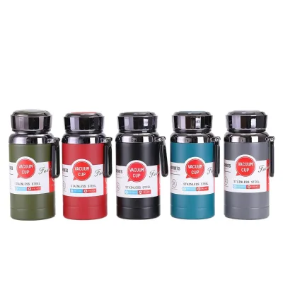 316 Stainless Steel Vacuum Insulated Water Bottle Handle Straw Tea Infuser Large Capacity for Outdoor Hiking Sports