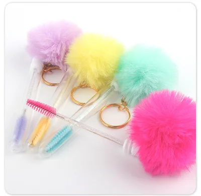 Custom logo Glitter Mascara Brush Lash Wands with Tube Lash Spoolies Brush Diamond Eyelash Extension Brush Wands Spoolie in Tube