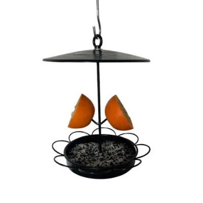 Wild bird feeders ,Metal Hanging Oriole Bird Feeder with Fruit Holder for Outdoors, for Yard Art Pat