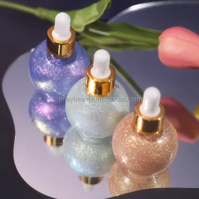 Private Brand Round Bottle Shimmer Liquid Highlight Waterproof Body and Face Highlight DIY Color Custom logo