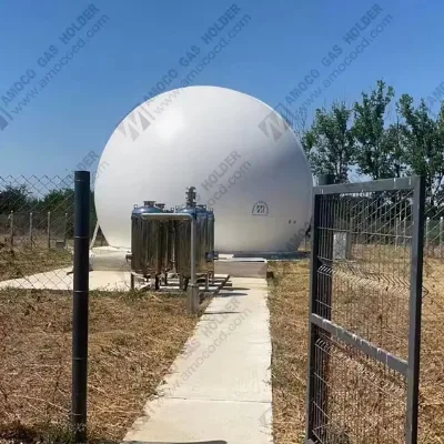 In Bulgaria Double Membrane Gas Holder for CHP Biogas Plant Lightweight Anaerobic Fermentation Tank for Chemical Application
