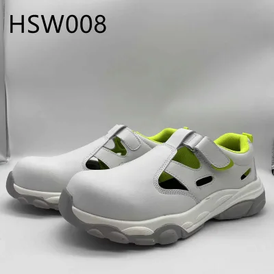 ZYF,manufacturing Line Hollow-out Design Fatigue-proof White Safety Shoes Food Processing ESD Fiberglass Toe Work Clogs HSW008