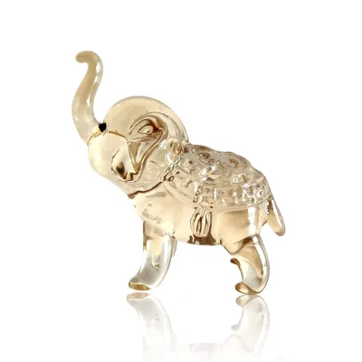 Hot Sale Exquisite Handcrafted Crystal Glass Elephant Sculpture for Home Decor Collectible Figurines