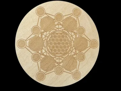 20cm Ooden Crystal Grid Board Metatron's Cube Sacred Geometry Board Chakra Grid Plate the Power of Your Crystals for Altar