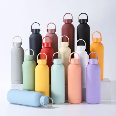 Selected 350ml Stainless Steel Small-mouth Bottle Insulated Cup with Engraved Handle for Portable Outdoor Sports Water Bottle