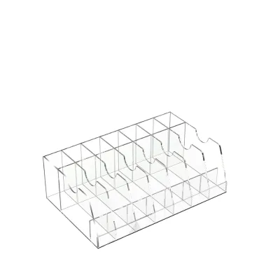 Acrylic Belt Organizer for Drawer, Belt and Tie Storage Holder for Closet Neck Tie Box Organizer, 14 Compartment, Large Size