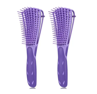 Hairdressing Vent Plastic Handle Magic Eight Custom Private Label Detangler Hairbrush Afro Detangling Hair Brush and Comb