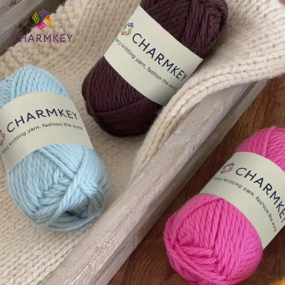 High Quality Eco-Friendly Core Spun Variegated Wool Rainbow Handmade 100% Wool Yarn for Hand Knitting