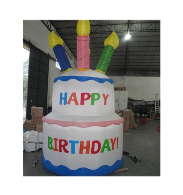 Hot Selling Customized 2m High Giant Inflatable Birthday Cake for Birthday Party Decoration
