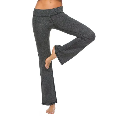 Women's High-Waisted Soft Elastic Knit Slim Flared Workout Bootcut Yoga Pants High Quality Sports Casual Style Custom logo Solid