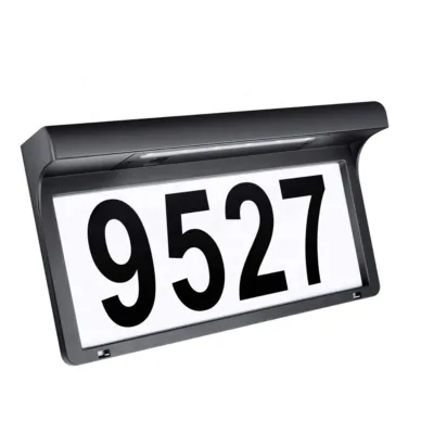 Solar Powered LED Lighted Lamp Address Sign House Door Number with Factory Price