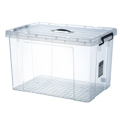 Transparent Plastic Storage Box With Lid Large Stackable Organizer Bin for Clothes Quilt Toy Blanket Home Storage Container