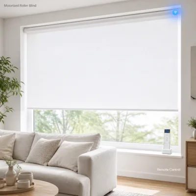 Light Filtering Easy Install Motorized Roller Blinds Motorized Custom Size Thermal Insulated Roller Shades for Windows
