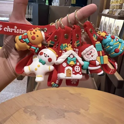 Santa Claus keychains, cute snowman deer keychains, car key chains, bag pendants, claw machine gifts