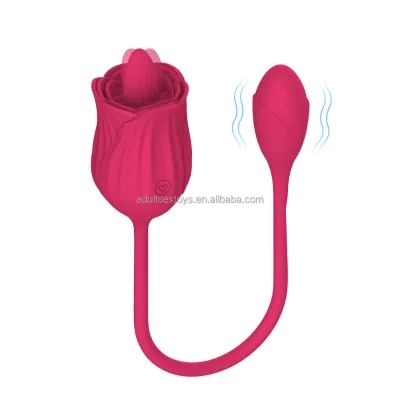 Rose Tongue Vibrator Clitoral Stimulator G Spot Rose Vibrator with Tongue for Women Vibrating Egg Sex Toys Rose