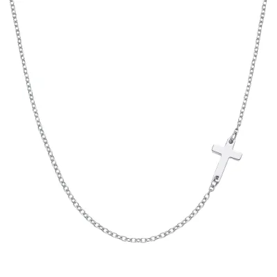 Women's Single-layer Side Cross Charm Necklace