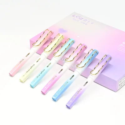 Refillable Fountain Pen Set for Girls 12 Pack Practice Fountain Pen with Correction Grip Design Removable Cartridge for School