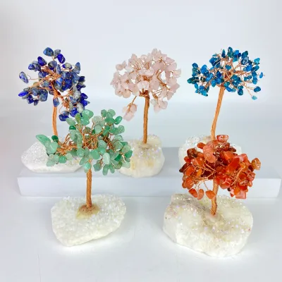 Money Tree Natural Hand Made Lucky Treasure Crystal Tree With Chips Quartz Cluster for Decoration