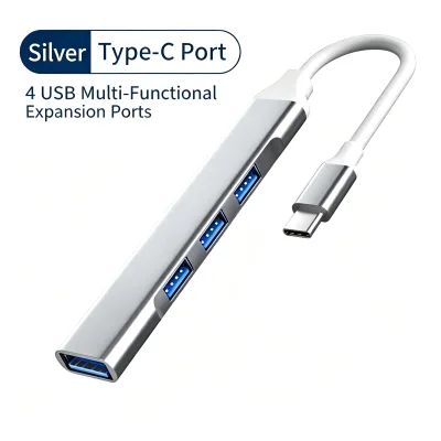 Type-C USB 3.0 4-Port Docking Station Expander Converter Hub Multi-Function Adapter Flash Drive Connector for Phones Laptop