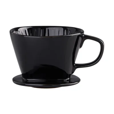 Custom Logo Handmade Espresso Dripper White Glaze Stoneware Kitchenware Porcelain Cone Shaped 3 Hole Ceramic Coffee Filter Cup