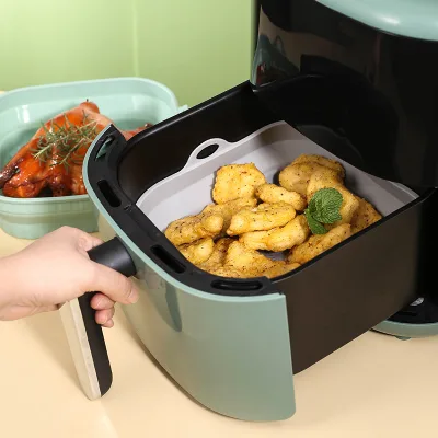Reusable Silicone Pot Air Square Fryer Square Insert Pan Tray Pad Silicone Air Fryer Basket Liners Accessories Mat