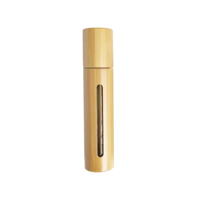 In-stock Wholesale 5ml/10ml Bamboo Perfume Spray Bottles with Glass Liners Laser Engraved Electroplated Aluminum Nozzles