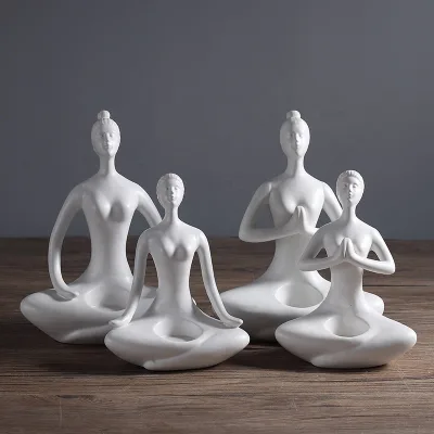 Wholesale Ceramic Yoga Character for Yoga Studio Opened Gifts Home Furnishing Living Room Accessories