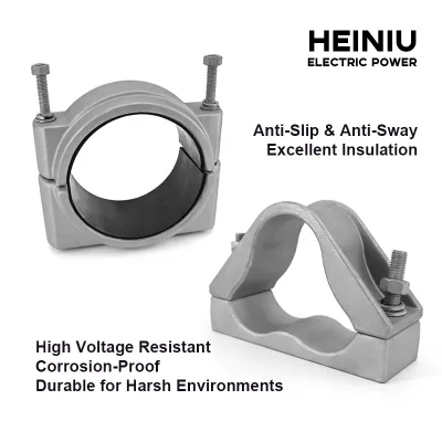 Aluminum Alloy High Voltage Cable Cleat Anti-Vibration Power Cable Fixed Clamp Single Cable Holder for Substation Installation
