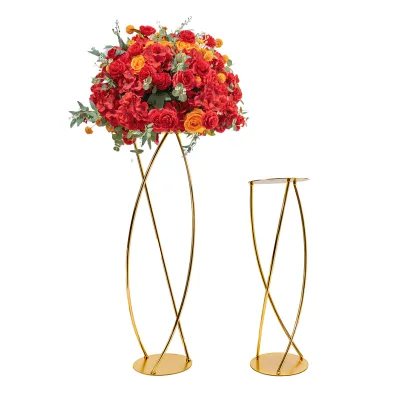 New Style Golden Simple Table Flower Stand Wedding Centerpiece Disassembly and Assembly Flower Stand