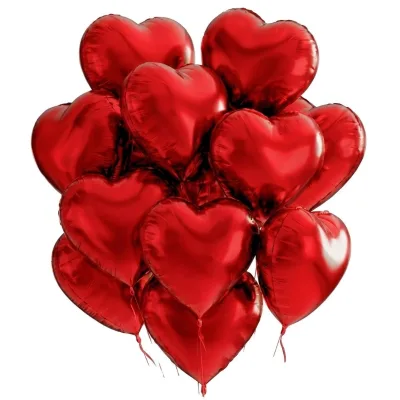 50pcs 18-Inch Heart Shape Matte Metal Chrome Color Foil Ballon Wedding Birthday Baby Shower Party Supplies Balloons
