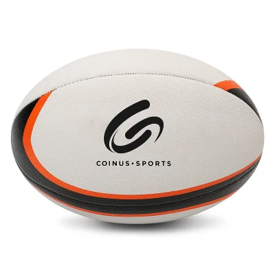 COINUS-SPORTS Wholesale Custom Durable PU Foam Inflatable Rugby Balls Size 5 4 3 Match Training Personalized Rugby Ball
