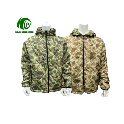 Outdoor Woobie Hoodie Reversible Nylon Fleece Jacket Custom Color Camo Pattern Elastic Cuffs Drawstring Hood Factory Direct