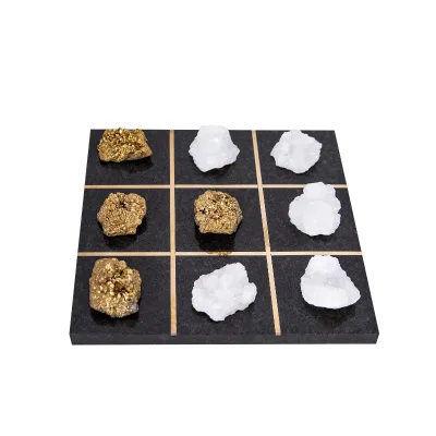 Natural Only Marble Game Chess Set Hotel Villa Display Luxury Home Table Accessories