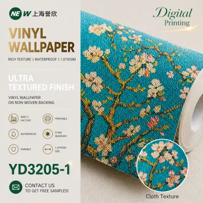 ONEW YD3205-1 Premium Modern Non-Woven Wallpaper Stripes Plaid Pattern Inkjet Printable for Commercial Entertainment Use